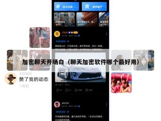 加密聊天开场白（聊天加密软件哪个最好用）