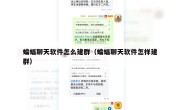 蝙蝠聊天软件怎么建群（蝙蝠聊天软件怎样建群）