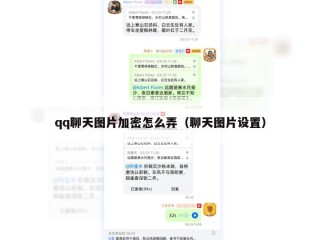 qq聊天图片加密怎么弄（聊天图片设置）