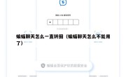 蝙蝠聊天怎么一直转圈（蝙蝠聊天怎么不能用了）