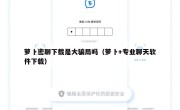 萝卜密聊下载是大骗局吗（萝卜+专业聊天软件下载）