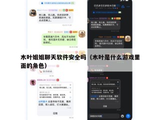木叶姐姐聊天软件安全吗（木叶是什么游戏里面的角色）