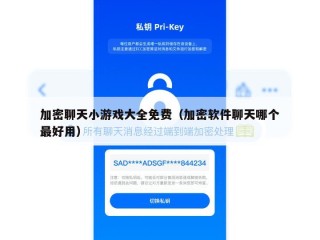 加密聊天小游戏大全免费（加密软件聊天哪个最好用）