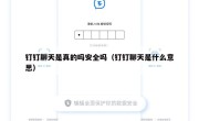 钉钉聊天是真的吗安全吗（钉钉聊天是什么意思）