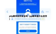 p0p聊天软件安全吗（pp聊天是什么软件）