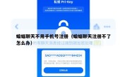 蝙蝠聊天不用手机号注册（蝙蝠聊天注册不了怎么办）