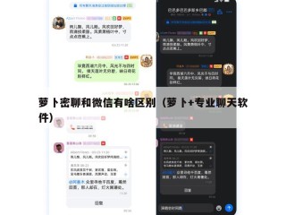 萝卜密聊和微信有啥区别（萝卜+专业聊天软件）