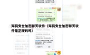 海鸥安全加密聊天软件（海鸥安全加密聊天软件是正规的吗）