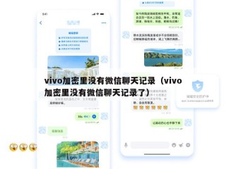 vivo加密里没有微信聊天记录（vivo加密里没有微信聊天记录了）