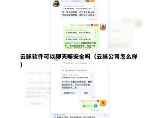 云脉软件可以聊天嘛安全吗（云脉公司怎么样）