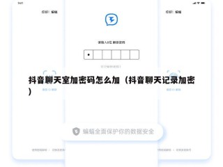 抖音聊天室加密码怎么加（抖音聊天记录加密）