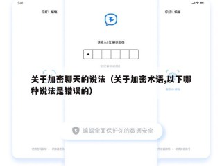 关于加密聊天的说法（关于加密术语,以下哪种说法是错误的）