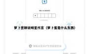 萝卜密聊说明星代言（萝卜蜜是什么东西）