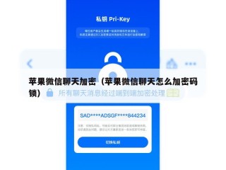 苹果微信聊天加密（苹果微信聊天怎么加密码锁）
