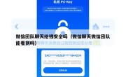 微信团队聊天给钱安全吗（微信聊天微信团队能看到吗）