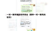一对一聊天哪款软件安全（那种一对一聊天的软件）