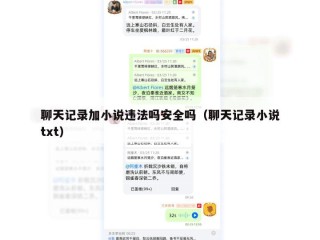 聊天记录加小说违法吗安全吗（聊天记录小说txt）