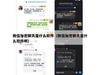 微信加密聊天是什么软件（微信加密聊天是什么软件啊）