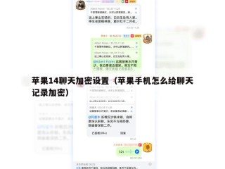 苹果14聊天加密设置（苹果手机怎么给聊天记录加密）