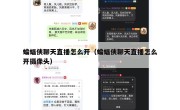 蝙蝠侠聊天直播怎么开（蝙蝠侠聊天直播怎么开摄像头）