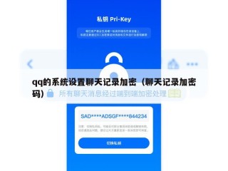 qq的系统设置聊天记录加密（聊天记录加密码）