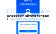国产加密聊天软件（国产加密聊天软件有哪些）