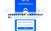 企业加密办公uc聊天（uc加密文件怎么打开）