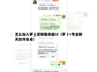 怎么加入萝卜密聊服务器id（萝卜+专业聊天软件安卓）