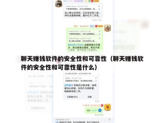 聊天赚钱软件的安全性和可靠性（聊天赚钱软件的安全性和可靠性是什么）