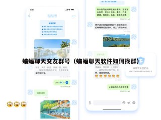 蝙蝠聊天交友群号（蝙蝠聊天软件如何找群）