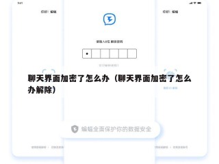 聊天界面加密了怎么办（聊天界面加密了怎么办解除）