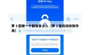 萝卜密聊一个群有多少人（萝卜蜜的功效和作用）