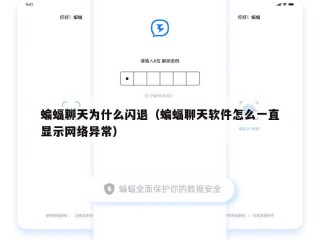 蝙蝠聊天为什么闪退（蝙蝠聊天软件怎么一直显示网络异常）