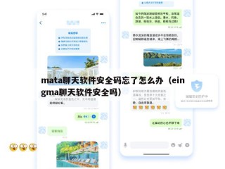 mata聊天软件安全码忘了怎么办（eingma聊天软件安全吗）