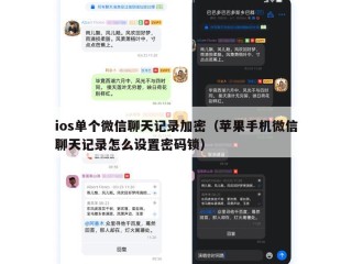 ios单个微信聊天记录加密（苹果手机微信聊天记录怎么设置密码锁）
