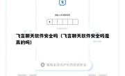 飞言聊天软件安全吗（飞言聊天软件安全吗是真的吗）