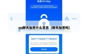 qq聊天加密什么意思（聊天加密吗）