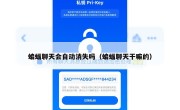 蝙蝠聊天会自动消失吗（蝙蝠聊天干嘛的）