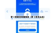 萝卜密聊怎样赚钱快（萝卜密怎么吃）