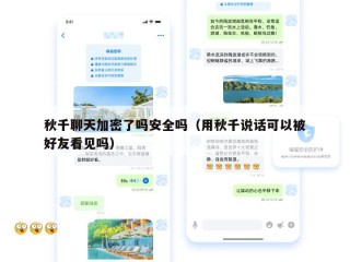 秋千聊天加密了吗安全吗（用秋千说话可以被好友看见吗）