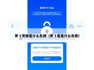 萝卜密聊是什么东西（萝卜蜜是什么东西）