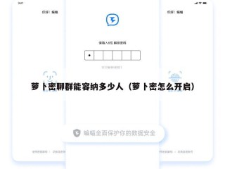 萝卜密聊群能容纳多少人（萝卜密怎么开启）