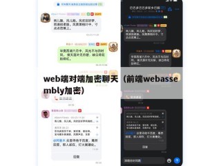 web端对端加密聊天（前端webassembly加密）