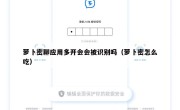 萝卜密聊应用多开会会被识别吗（萝卜密怎么吃）