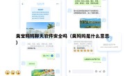 臭宝妈妈聊天软件安全吗（臭妈妈是什么意思）