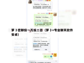 萝卜密聊投一万反二百（萝卜+专业聊天软件安卓）