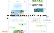 萝卜密聊投一万被骗报警有用吗（萝卜+聊天）