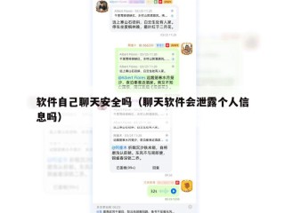 软件自己聊天安全吗（聊天软件会泄露个人信息吗）