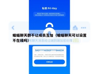 蝙蝠聊天群不让成员互加（蝙蝠聊天可以设置不在线吗）