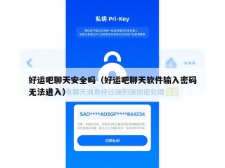 好运吧聊天安全吗（好运吧聊天软件输入密码无法进入）